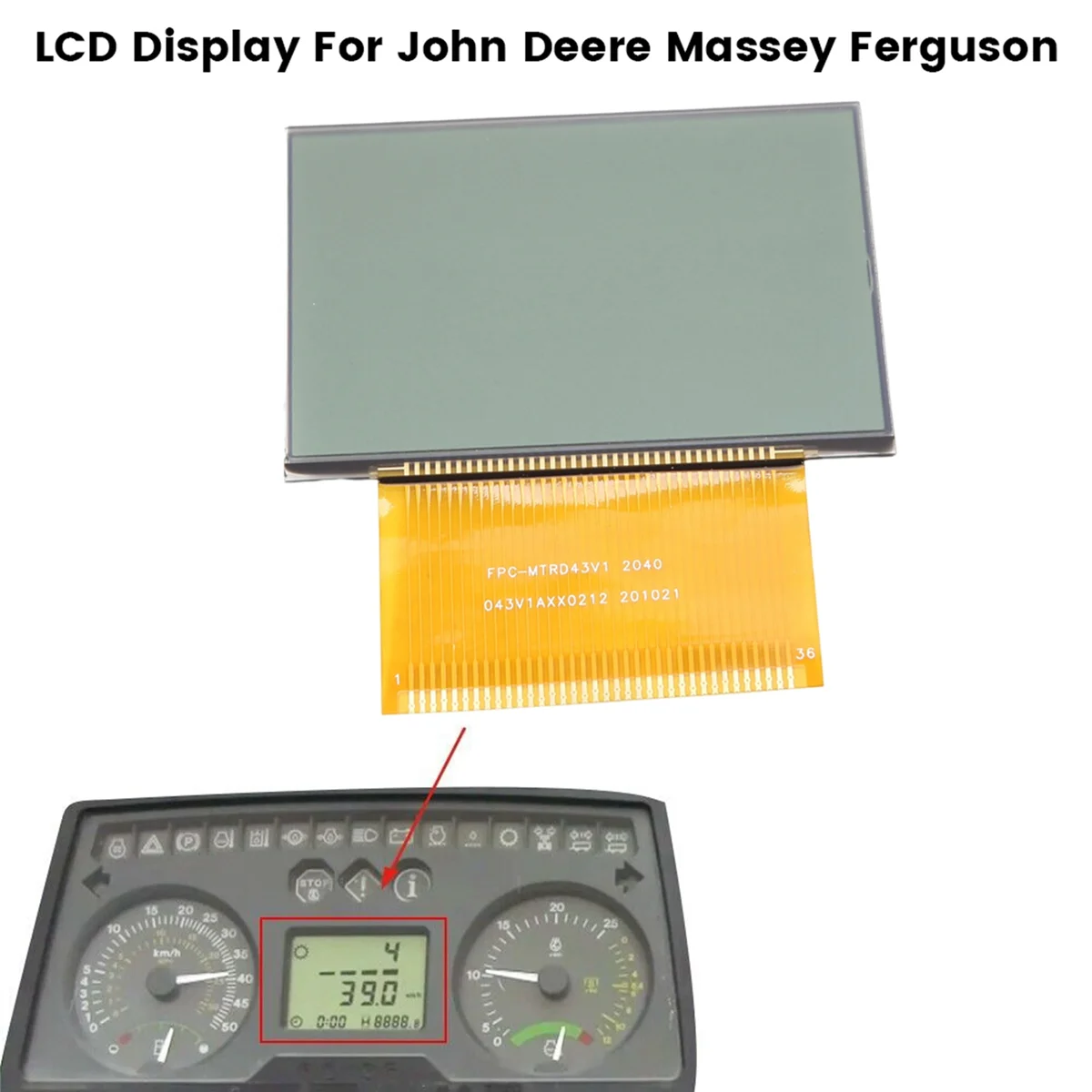 Tractors LCD Display for Massey Ferguson John Deere Panel BIF 6000 Series Instrument Cluster Screen (2001-2009) 6010