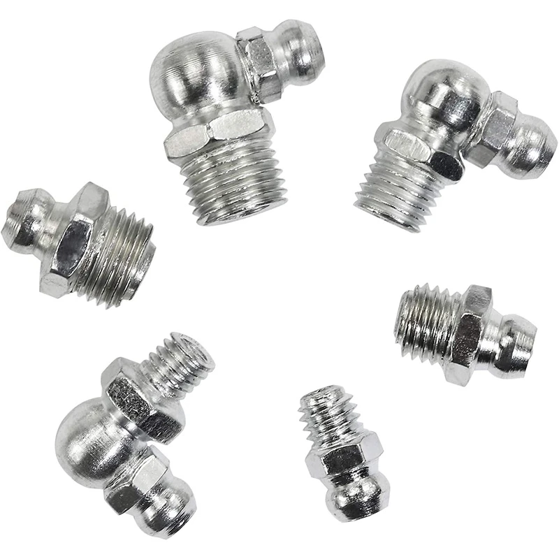 Imagem -03 - Aço Zerk Graxa Nipple Fittings Sortimento Kit em Linha Reta 90 Graus 45 Graus Angular m6 m8 M10 230 Peças de