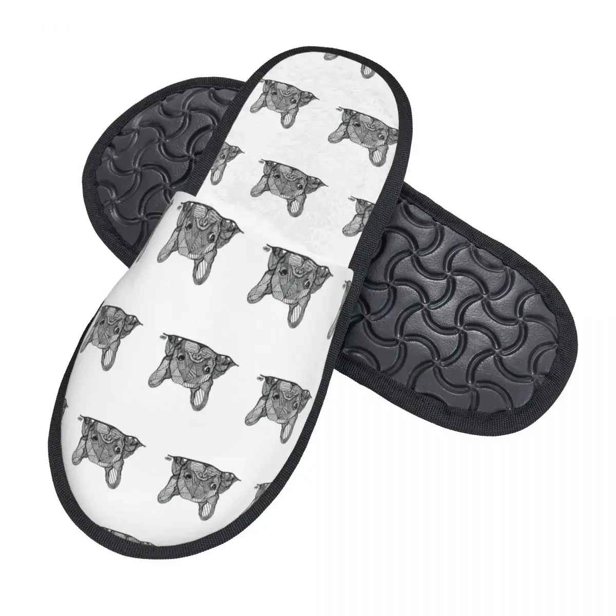 French Bulldog House Slippers Women Cozy Memory Foam Frenchie Dog Lover Slip On Bedroom Slipper Shoes