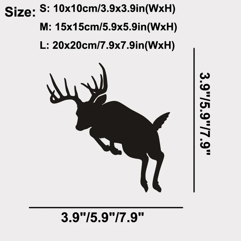 Whitetail Jumping Deer Decal Vinyl Window Graphic, Hunting Sticker Car Window Laptop Home Decal Sticker