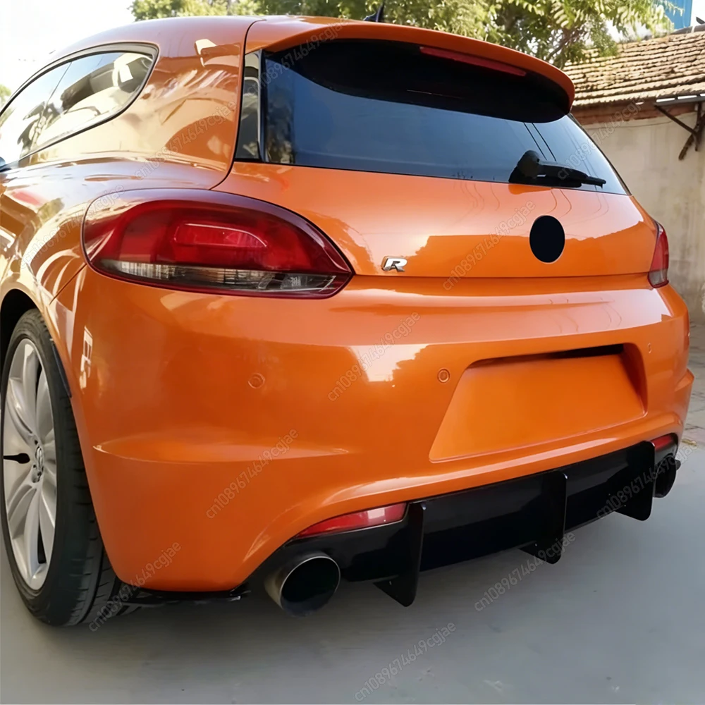 

Диффузоры заднего бампера автомобиля, выхлопной кронштейн, 3-х плавников, разделитель, ABS, защита тела, спойлеры, детали пластин для VW Scirocco R 2008-2016, тюнинг