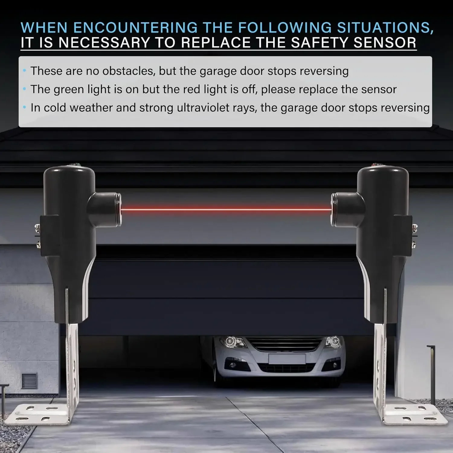 Capteur de faisceau infrarouge de barrière de porte de porte Compatible STB-B GSTB-R GSTB-BX ouvre-porte battante/porte de garage capteur infrarouge de sécurité de cellule photoélectrique