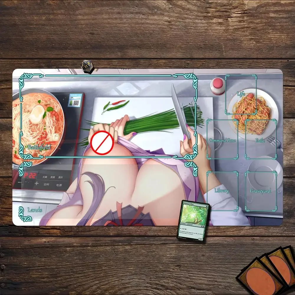 Tappetino da gioco Magic Card con zona Tappetino da gioco Mtg per ragazza anime a petto grande Tappetino da scrivania Tappetino da gioco Commander adatto per la raccolta di giochi
