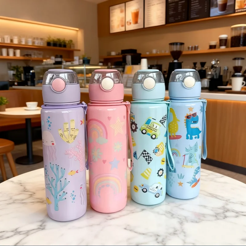 700ml Leak-Proof Flip-Top Straw Water Bottle Durable Portable with Handle And Fitness for  Cute Water Bottle