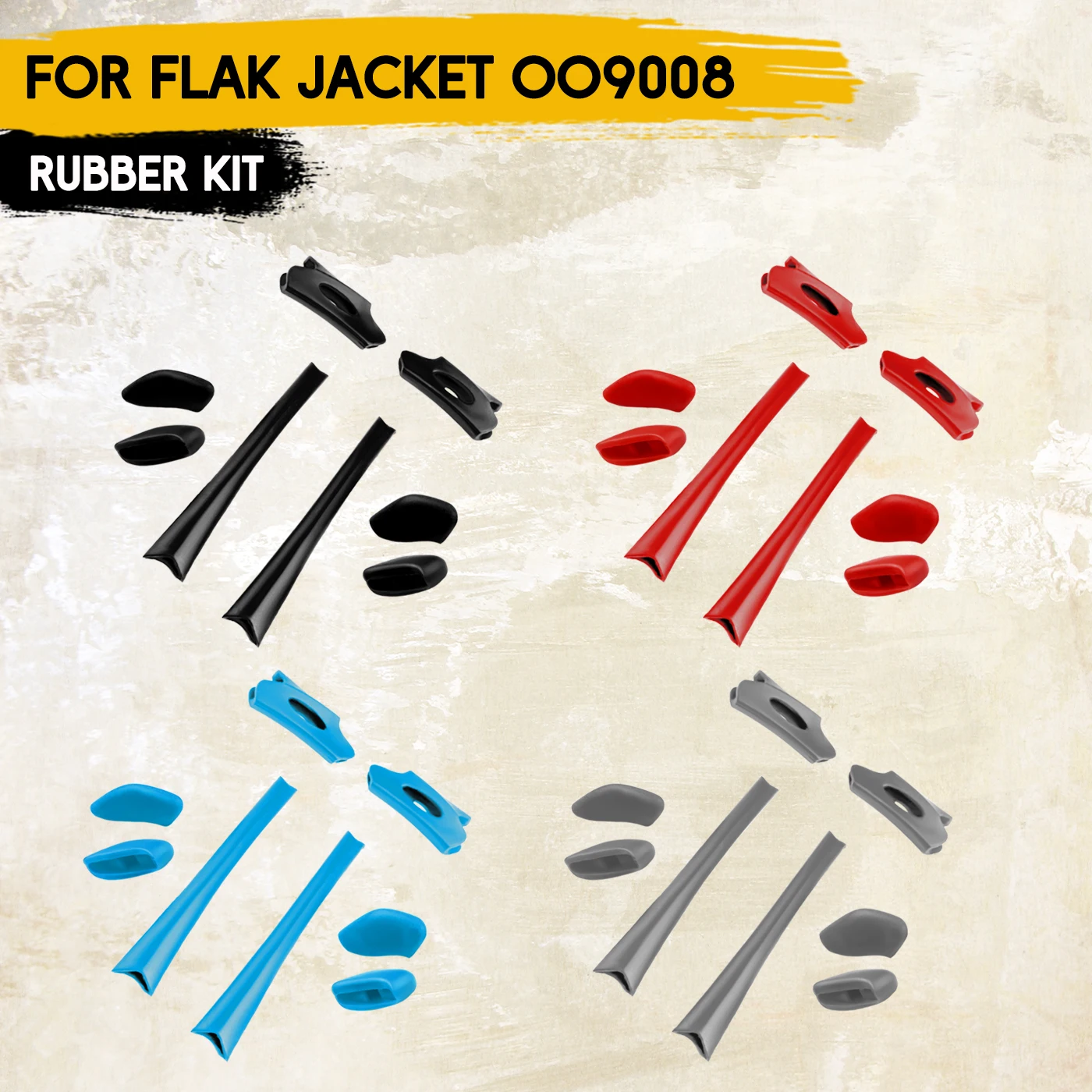 

Silicone Earsocks Nose Pads Replacement Rubber Kit for Oakley Flak Jacket OO9008 Sunglasses Anti Slip Temple Sleeve Nose Guard