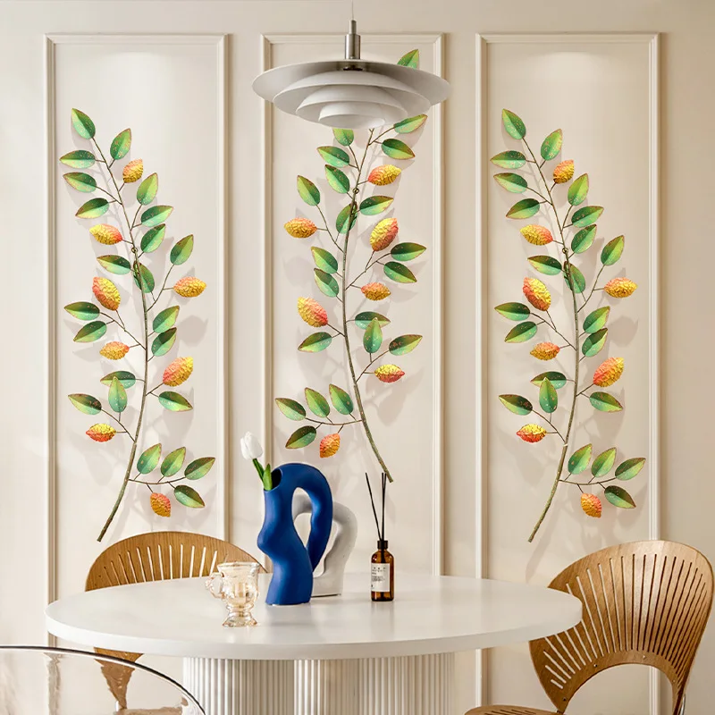 Pastoral restaurant B & B decoration pendant living room retro rural creative iron three-dimensional green plant leaf wall decor