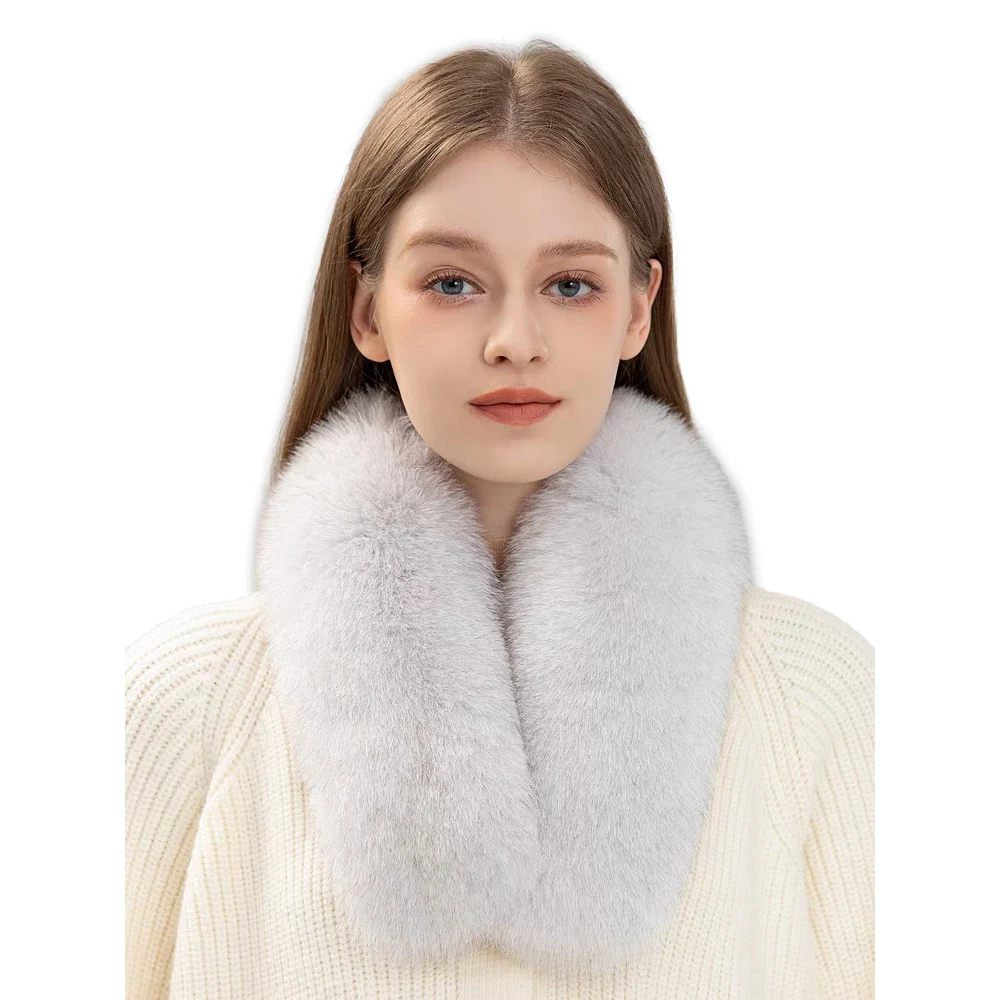 CX-S-219 Straight Design Winter Furry Boutique Outdoor Real Fox Fur Scarf for Women