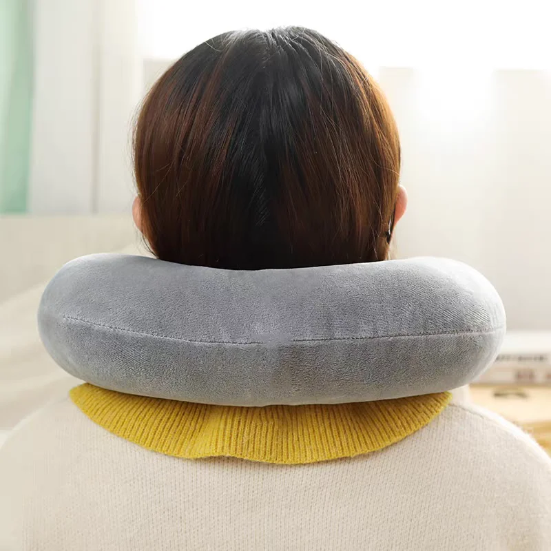U-shaped plush pillow, simple and stylish, perfect for driving or neck naps, comfortable and fatigue-relieving.
