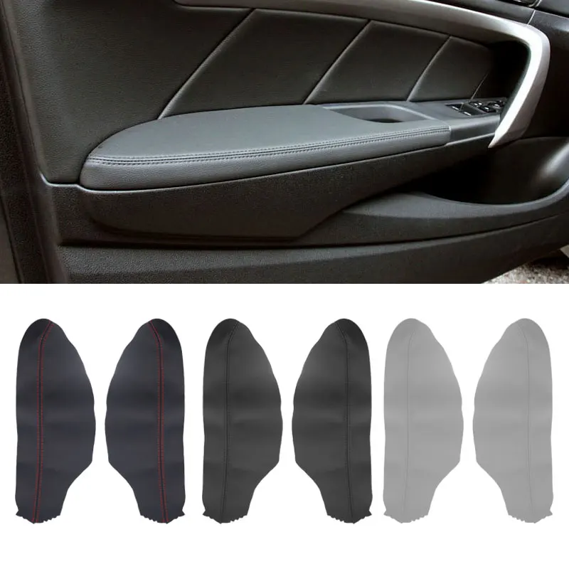 

For Honda Accord 8th Gen Coupe 2008 2009 2010 2011 2012 2pcs Microfiber Leather Car Front Door Handle Armrest Panel Cover Trim