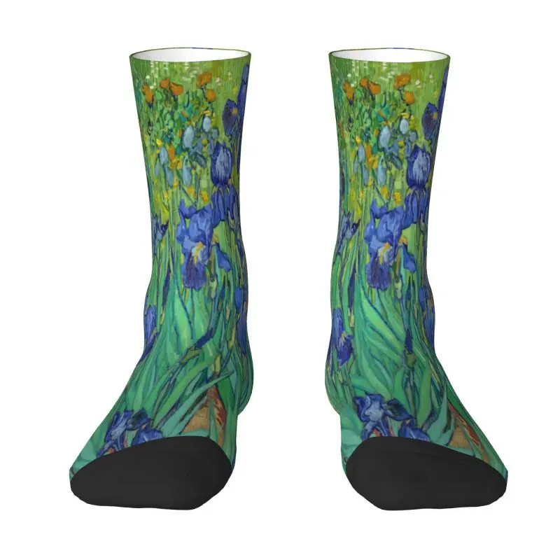 Lrises Vincent Van Gogh Mens Crew Socks Unisex Cool Art Flowers Painting Spring Summer Autumn Winter Dress Socks