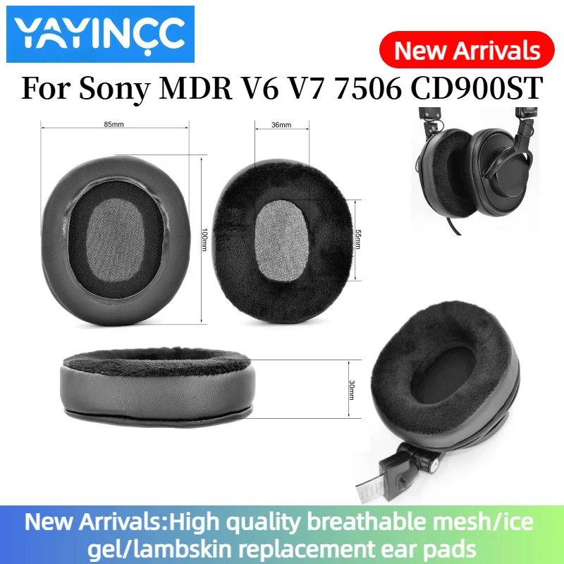 

YAYINCC Soft Foam memory foam Velvet Ear Pads Compatible For Sony MDR V6 V7 7506 CD900ST Headset Earmuffs Repairing Parts