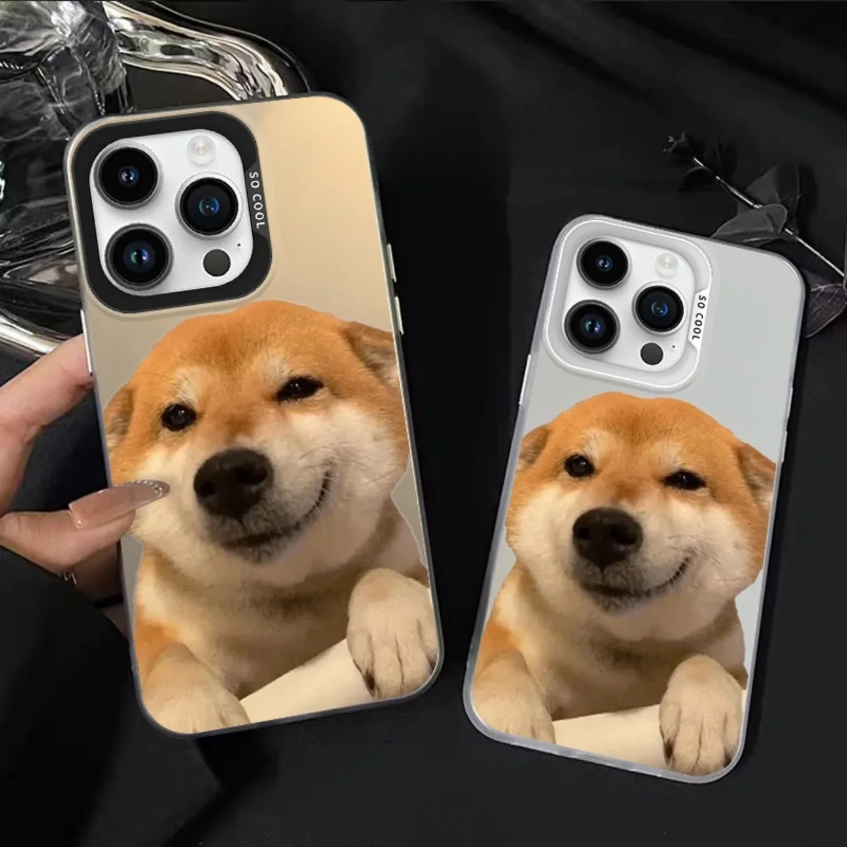 

Cute dog design phone case for iPhone 17 16 15 14 13 12 11 Pro/ Max/Plus shock-proof rear cover anti-fingerprint