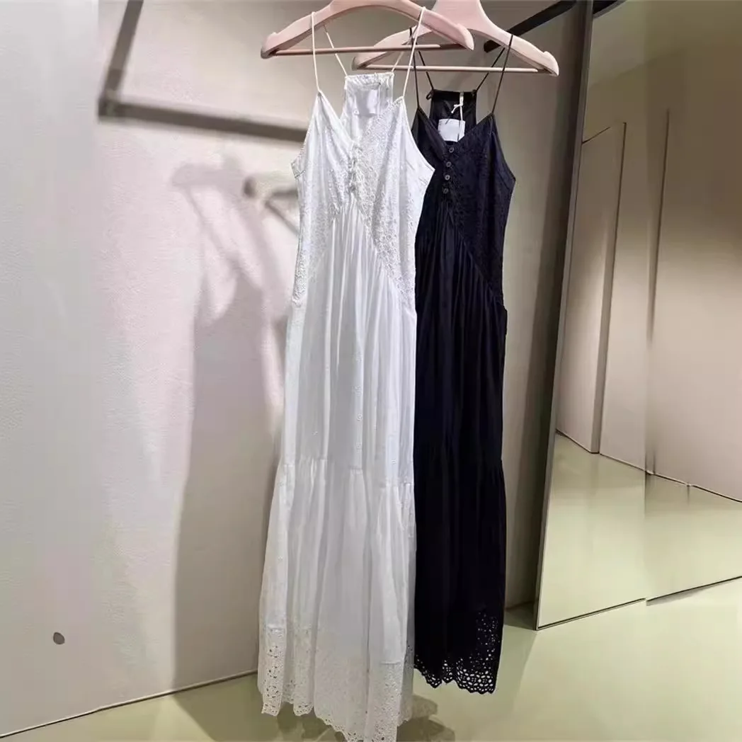 

Новинка! Женское платье Ele V-ne с длинными рукавами, кружевной отделкой, вышивкой и вырезами, на бретельках, весна-лето, 24 цвета, свободный крой, с завышенной талией.