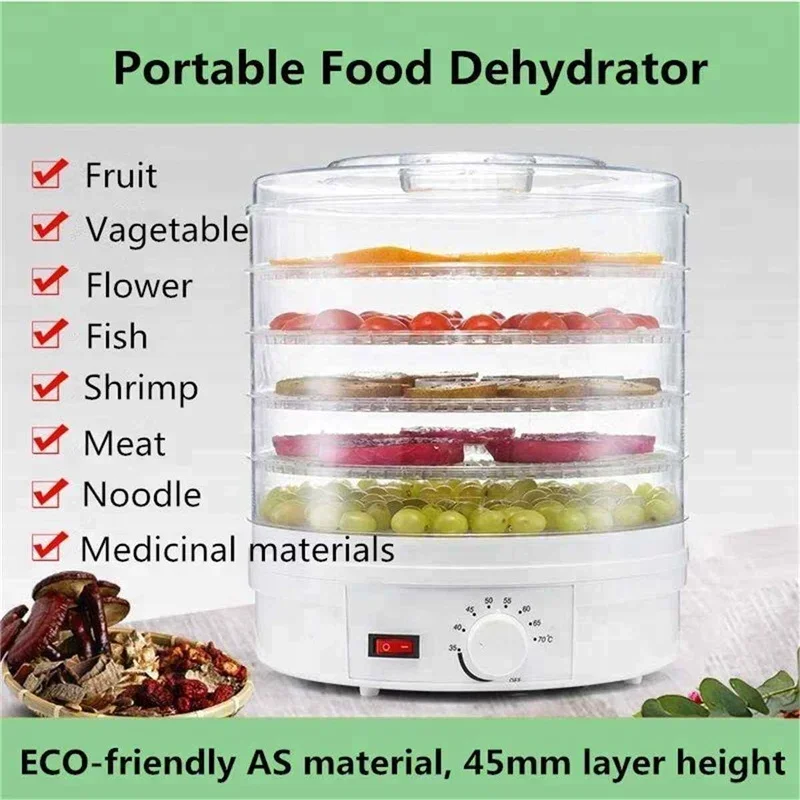 350W Dried Fruit Vegetables Meat Machine Household MINI Food Dehydrator Pet Meat Dehydrated 5 layers Snacks Air Dryer