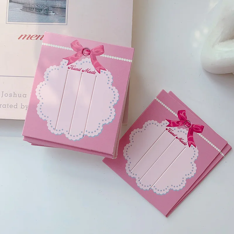 Pink Bow Hair Clip Display Cards Hair Ties And Hair Accessories for Jewelry Display Children Hairpin Packaging Cards  Price Tag