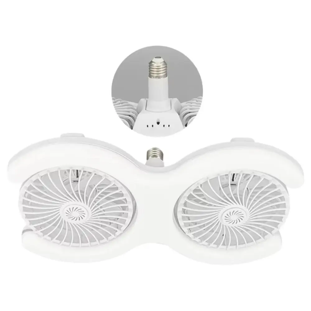 E27 Socket Fan Light Quiet Ultra-Powerful Electric Fan Light Low Noise Soft Illumination LED Pendant Fan Light Study Room
