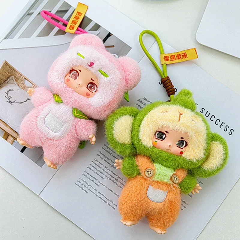 크리스마스 선물 여우와 원숭이 동물 시리즈 봉제 인형 만화 원숭이 V2 애니메이션 비닐 인형 피규어 서프라이즈 백 펜던트