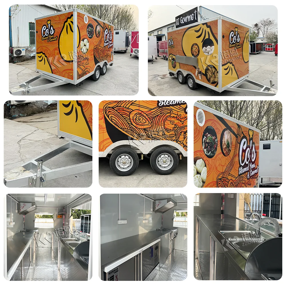 Trailer de comida pequeno popular, caminhão de comida de sorvete de 3 metros e 10 pés com equipamento de cozinha completo para venda