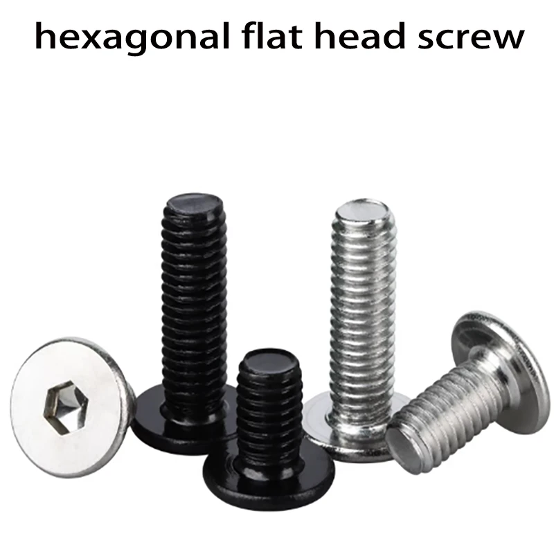 304 Stainless Steel CM Large Flat Head Ultra-Thin Head Flat Head Hexagon Socket Screw Bolt M6 M8 M10 M12