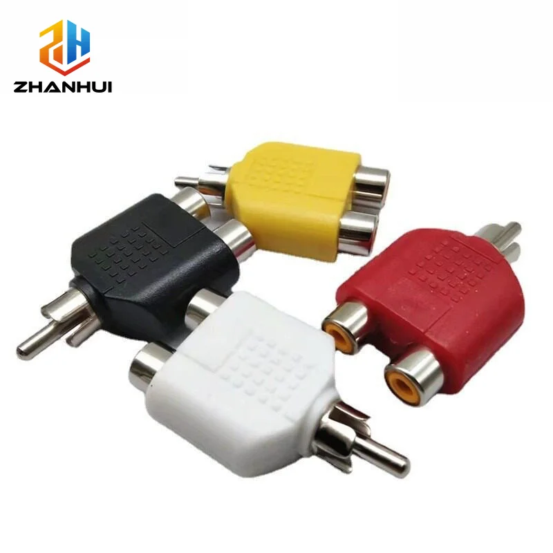 RCA Y Splitter Cable, 1 Male to 2 Female AV Audio Video Adapter, 1RCA to 2RCA Converter Plug for DVD TV Gaming Consoles