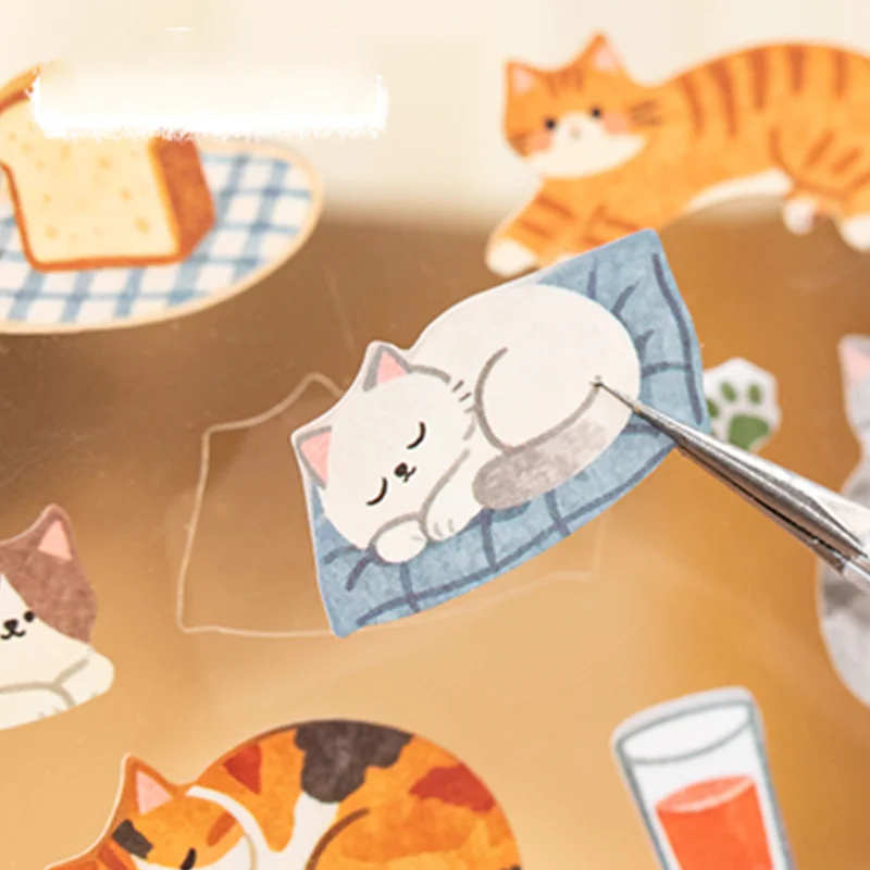 Mr.Paper Cute Animal Stickers 2 Sheets/Pack Kawaii Cartoon Cat Home PET Stickers Home Handbook Decoration DIY Gifts for Friends