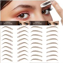 Brown Eyebrows Makeup Tattoo Sticker Water-based Hair-liked Waterproof Long Lasting False Stickers for Brow Grooming Shaping