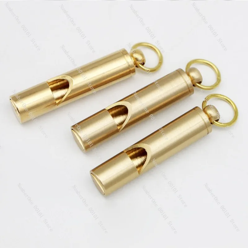 Brass Bamboo Keychain Pendant | Metal Whistle | Essential Accessories for Children's Races and Mountaineering