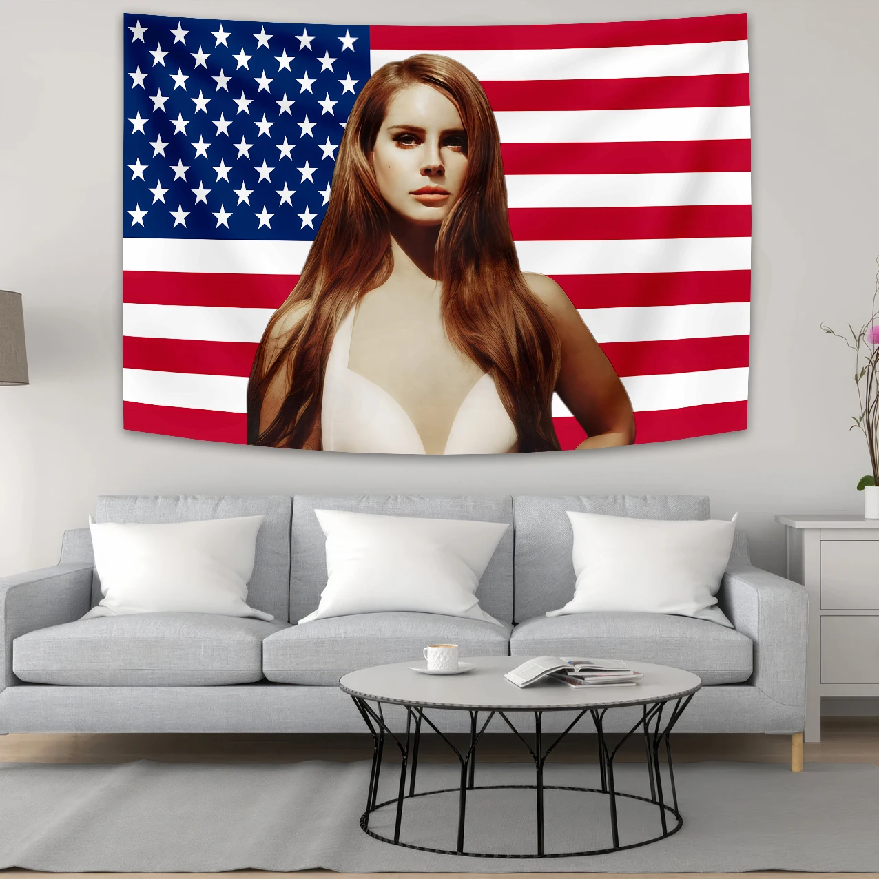 Lana Del Rey Spice Nikki Mina Wall Mounted Music Singer Tapestry University Room Dormitory Decorative Sofa Blanket