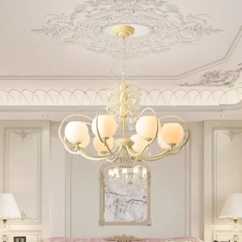 French Entry Lux Retro Crystal Lamp Palace Living Room Restaurant Ideas Fresh Personality Cream Bedroom Light Atmospheric Lamps