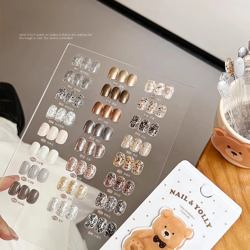 24Colors Autumn Winter Nail Art Materials Glitter Gel Nail Polish UV LED Soak Off Gel Varnishes Manicure Material Gel Palette