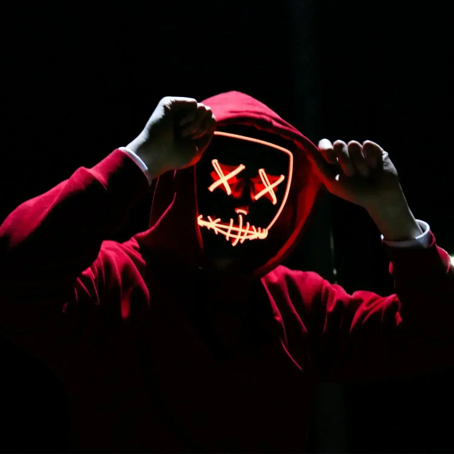 

Colorful Luminous Mask 2024 New Hot Selling Role Play LED Party Terror Mask Nightclub Ghost Face Luminous Mask