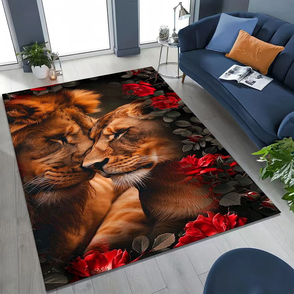 

27 Style Wild Animal Lion Beast Cartoon Rug for Bedroom Living Room Sofa Home Doormat Decor, Large Kid Play Non-slip Floor Mat