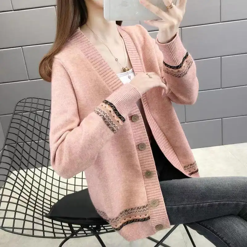 2024 Autumn/Winter Korean Edition New Thick Knitted Cardigan Coat Fashionable Loose Knitted Sweater Trend