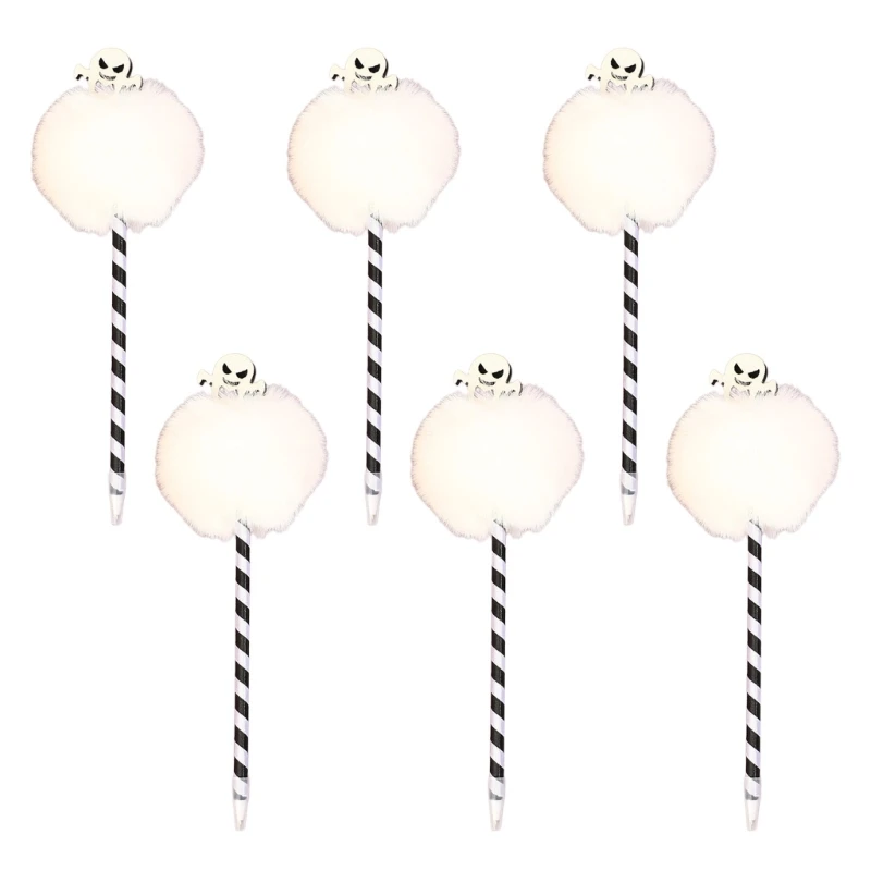 6x/conjunto caneta esferográfica pompons caneta escrita 0.7mm caneta assinatura abóbora caneta óleo caneta