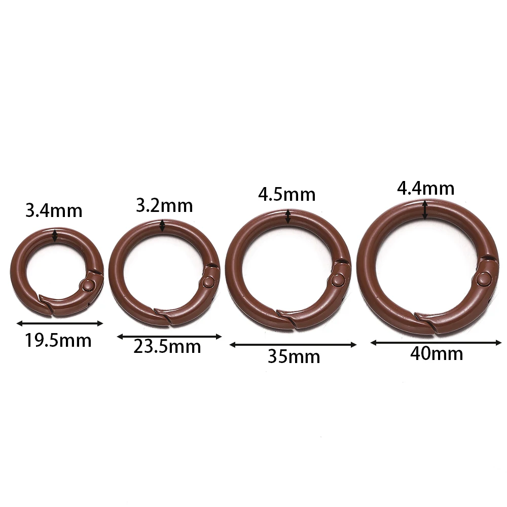 2/5pcs/Lots Metal Round Spring Clasp Colored Carabiner Keychain Clips Hook for DIY Jewelry Buckles Keychains Supplies