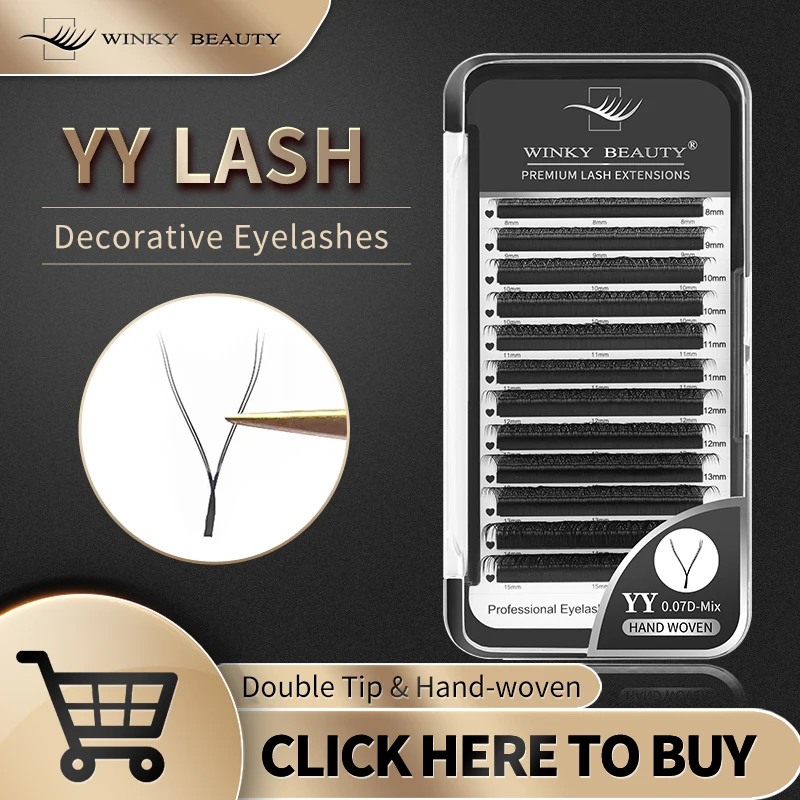

YY Shape Hand Woven Premium Synthetic Mink Eyelashes Soft Light Natural Eyelashes Extension Supplies Makeup Mesh Net Cross Lash