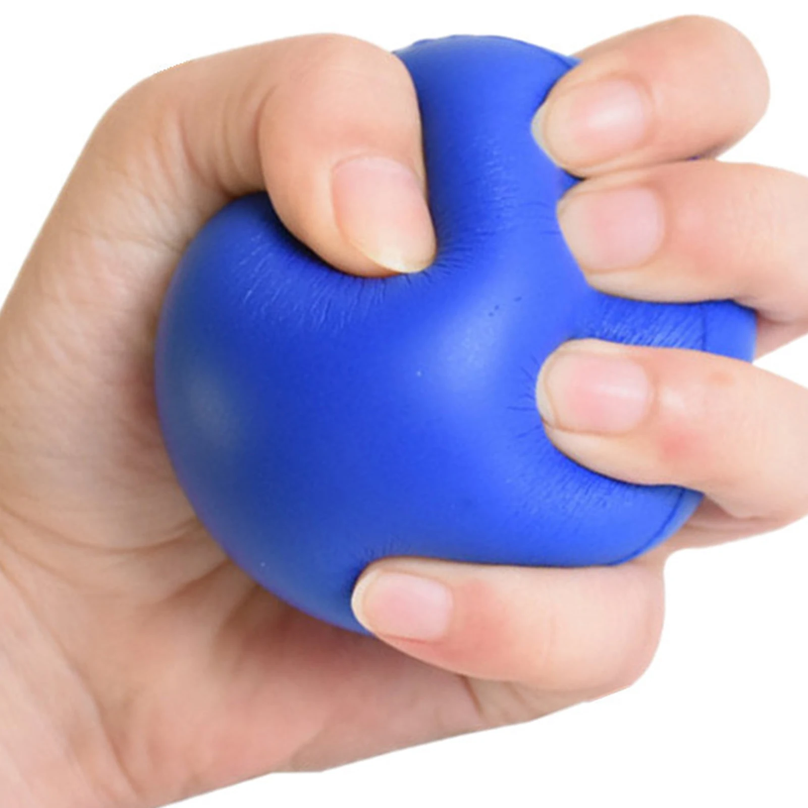 Hand Exercise Balls Blue PU Sponge Lightweight Relieve Stress Effectively Exercise Fingers Hand Grip Stress Ball for Gift