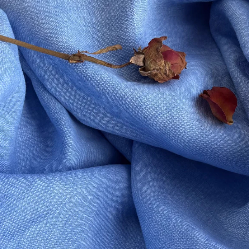 100% Pure Linen Blue Fabric Dr - đánh giá và giá Linum Home Textiles