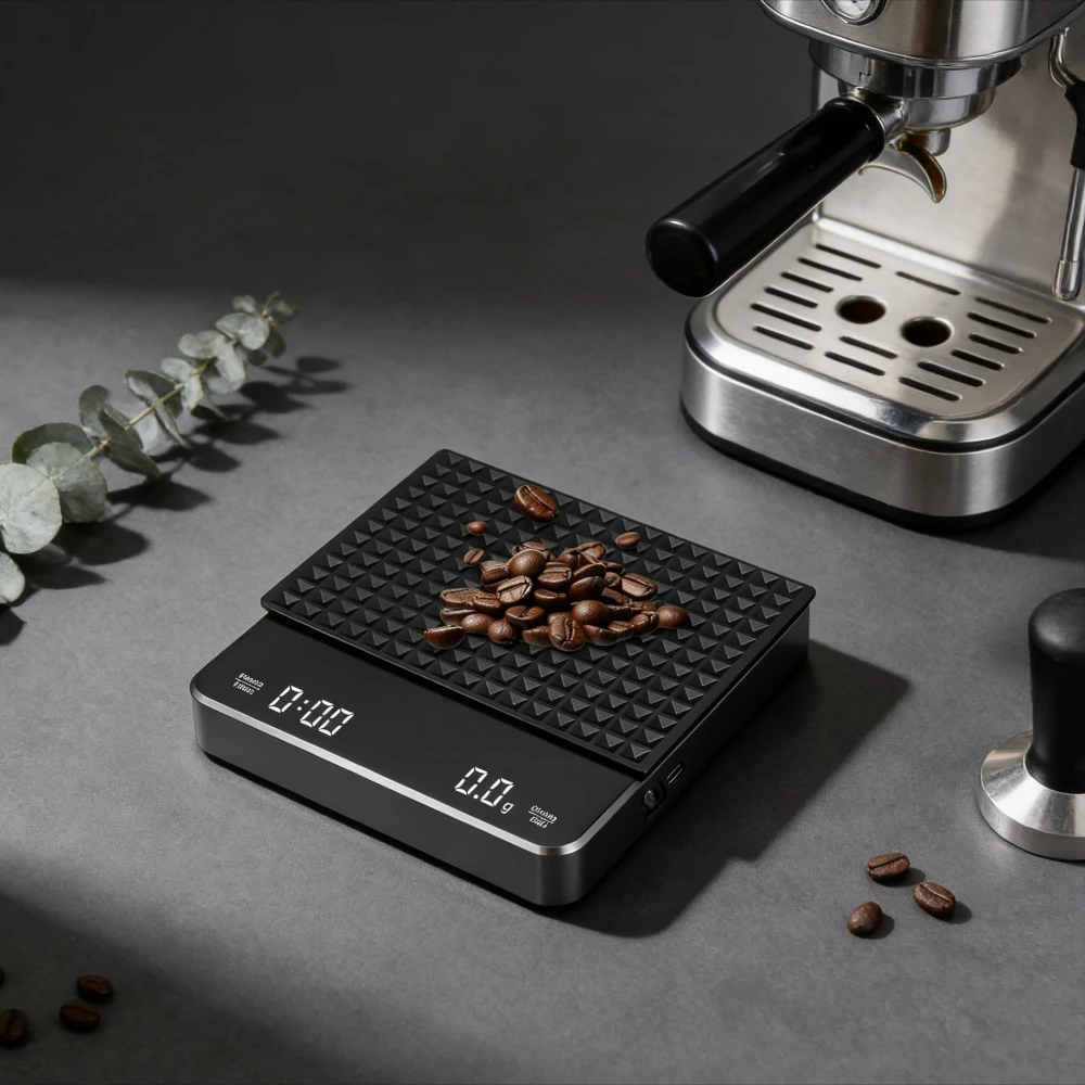 Digital Coffee Scale with Timer LED Screen Espresso 3kg Weighing Balance 0.1g High Precision Measures Electronic Coffee Scale