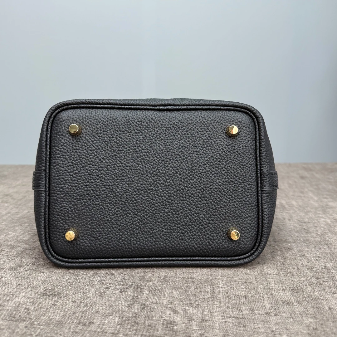 Damen Tasche Echtes Leder Oberer Griff Tragetasche Große Kapazität 3 Größen Hand Schulter Designerstil Eimerform Strukturiert Minimalistisch Tägliche Verwendung Büro Einkauf Eimerform Strukturiert Minimalistisch – Detail 17