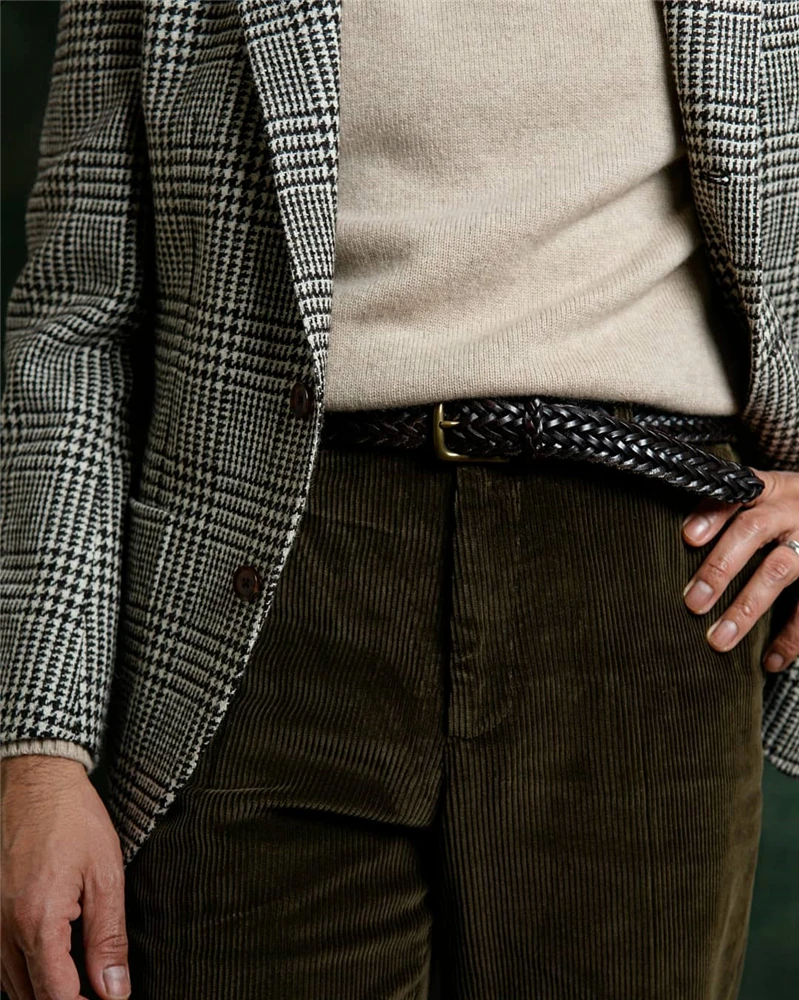 Houndstooth Plaid Blazer for Men One Piece Suit Jacket with Notch Lapel Slim Fit Casual Male Coat Fashion Office Men Clothes