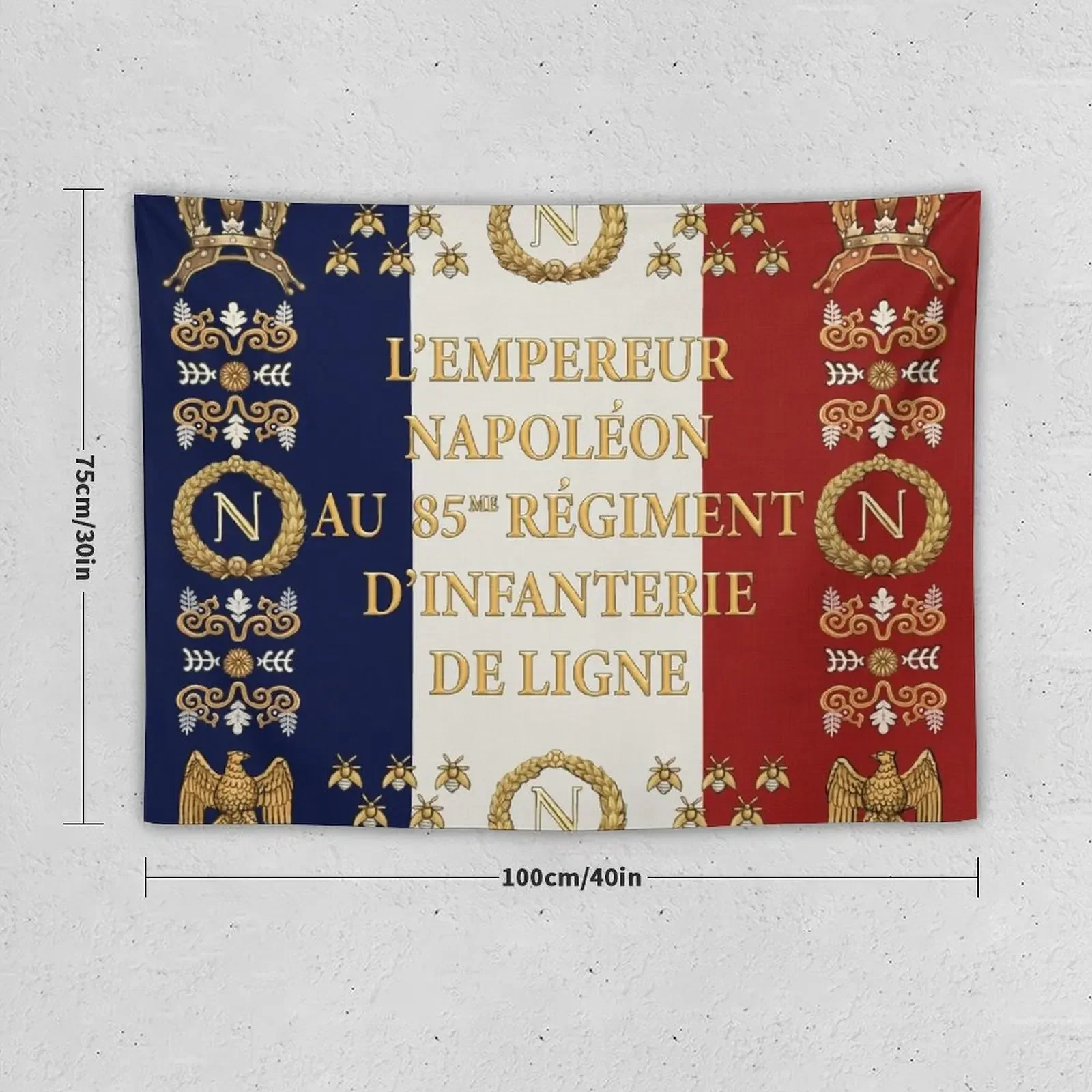 Napoleonic French 85th regimental flag Tapestry Cute Decor Aesthetic Decoration Wallpaper Bedroom Tapestry