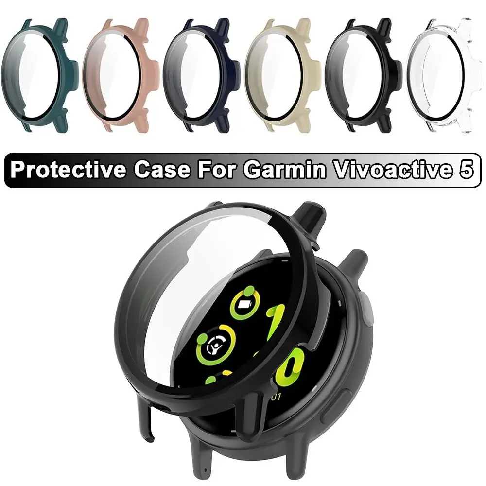 ใหม่เคสป้องกันเทมเปอร์เคสแข็งอุปกรณ์เสริม PC ปลอกหุ้มสำหรับ Garmin Vivoactive 5