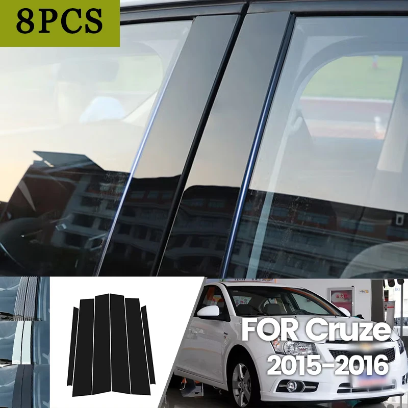 

For Chevrolet Cruze 2015-2016 Bright Black Carbon Fibre Window Door Waterproof B C Sticker