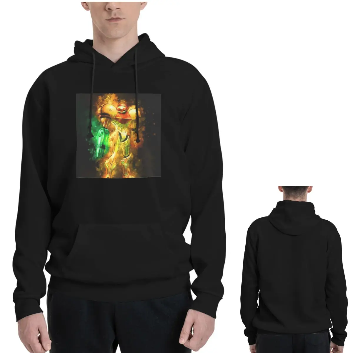 ميترويد ساموس آران برايم هنتر هوديس الرجال النساء بلوزة كاجوال بلوزات Harajuku كم طويل مقنع الخريف الشتاء #1