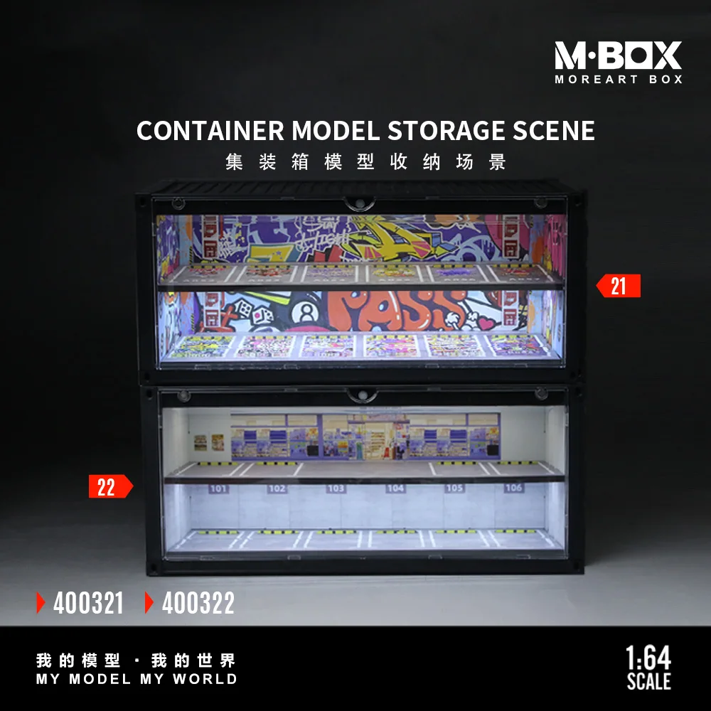 

*Pre-Order* MoreArt-MBOX Simulation Container Diorama, Graffiti / Family Store Painted Storage Scene Model for Collection