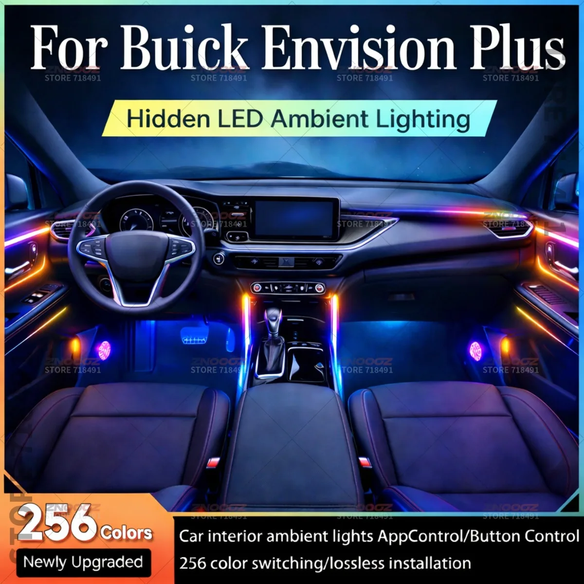 

22in1 RGB Car Interior Acrylic Car Ambient Lights RGB Hidden Acrylic Strip Decoration Atmosphere Accessories For Envision Plus