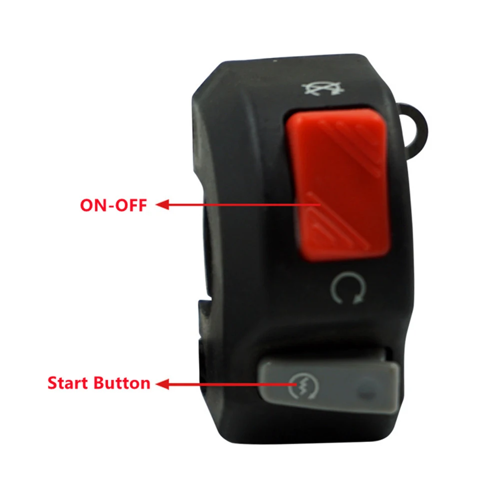 1pcs Universal Motorcycle Handlebar Flashing Switch Fog Headlight Horn Start Kill Switch ON OFF Button  Black 12V