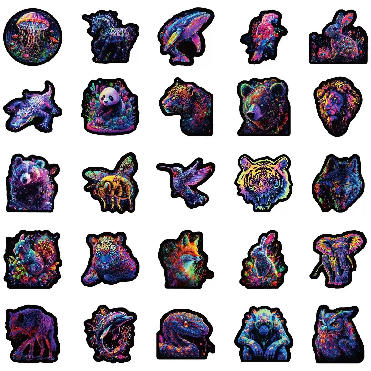 10/50 pçs legal gótico escuro colorido animal graffiti adesivos estéticos portátil guitarra viagem bagagem skate crianças brinquedo adesivo