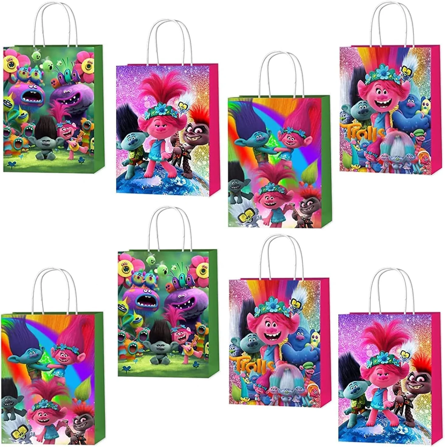 Trolls Candy bag Gift Handbag Baby Shower Girl Birthday Party Supplies Decor Paper Bag